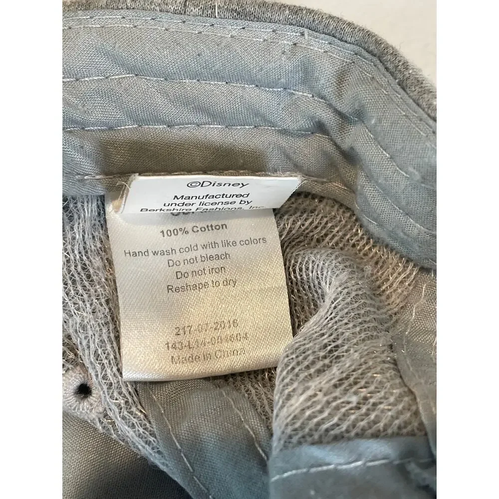 Disney Youth Gray Mickey Mouse Embroidered Cotton Baseball Hat XS